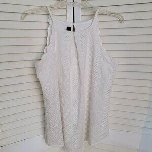 BCX White Lace Sleeveless Top